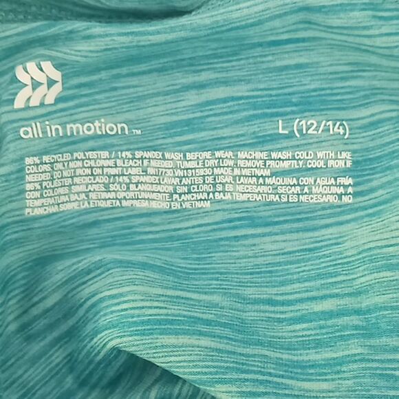 All In Motion soft gym pants teal green size of large teens 12 14 - Picture 7 of 9
